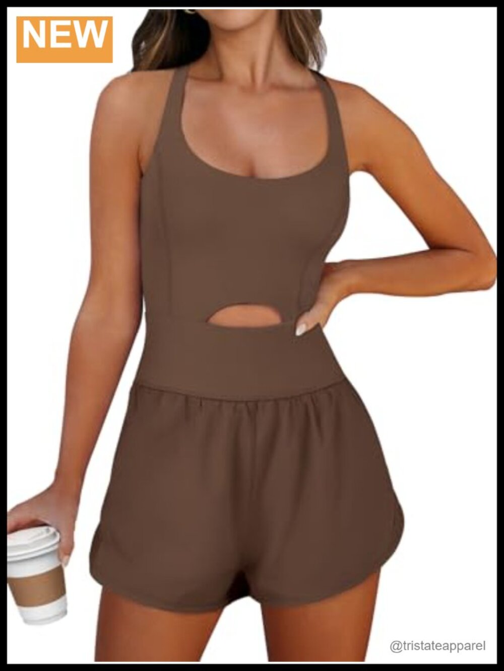 Slim Fit Cross Back Athletic Romper with Built-in Shorts for Gym Yoga